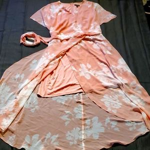 Blossom Pink and white high low dress